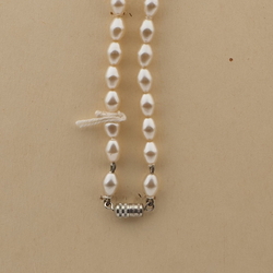 Vintage Czech necklace gradual pearl oval glass beads