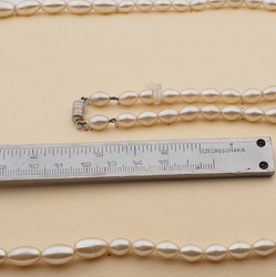 Vintage Czech necklace gradual pearl oval glass beads