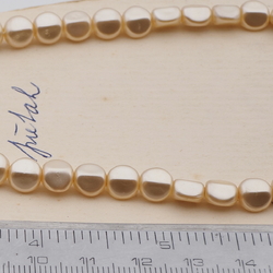 Vintage Czech necklace pearl oval glass beads 16"