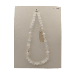Vintage Czech necklace satin atlas frost clear bicolor glass beads