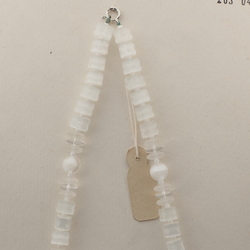 Vintage Czech necklace satin atlas frost clear bicolor glass beads