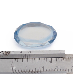 Czech antique blue bicolor oval glass rhinestone 30x22mm