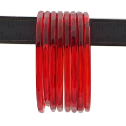 Lot (8) Antique Czech red faceted glass bangles 2.25"