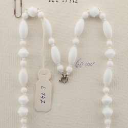 Vintage Czech necklace white glass beads 23"