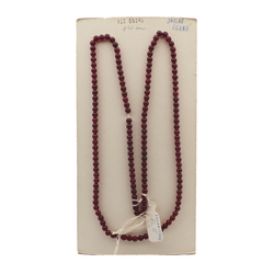 Vintage Czech necklace element black glass beads 33"