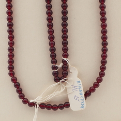Vintage Czech necklace element black glass beads 33"