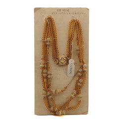 Vintage Czech 4 strand necklace topaz round opaline rondelle glass beads