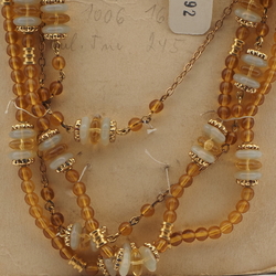 Vintage Czech 4 strand necklace topaz round opaline rondelle glass beads