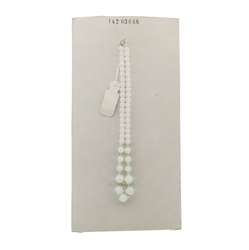 Vintage Czech necklace opaline white bicolor glass beads 