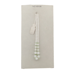 Vintage Czech necklace opaline white bicolor glass beads 