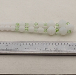 Vintage Czech necklace opaline white bicolor glass beads 