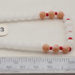 Vintage Czech necklace opaline white glass beads 14"
