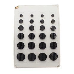 Sample card (24) Art Deco Czech vintage black geometric glass buttons