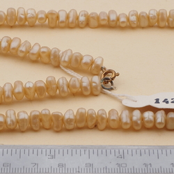 Vintage Czech necklace pearl chip nugget glass beads