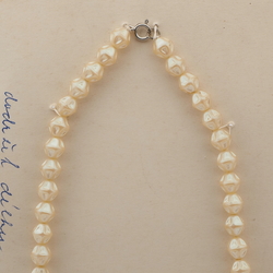 Vintage Czech necklace pearl pinched glass beads