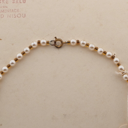 Vintage Czech necklace pearl topaz glass beads