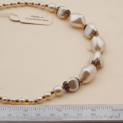 Vintage Czech necklace pearl topaz glass beads