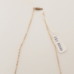 Vintage Czech gold chain necklace marble cube glass beads 16"