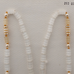 Vintage Czech necklace crystal topaz satin atlas pearl glass beads 27"