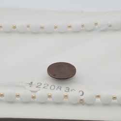 Vintage Czech necklace white gold glass beads 18"