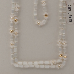 Vintage Czech necklace crystal satin atlas pearl opaline glass beads 47"