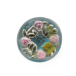 Czech antique intaglio floral 2 part button bead