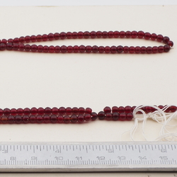 Vintage Czech necklace element black glass beads 30"