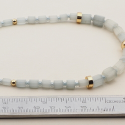 Vintage Czech necklace satin atlas bugle glass beads