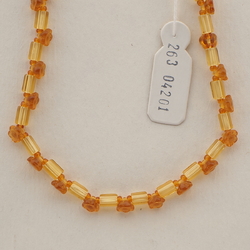 Vintage Czech necklace topaz pentagon flower glass beads