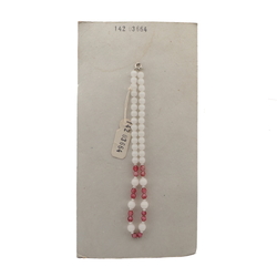 Vintage Czech necklace translucent white pink bicolor glass beads