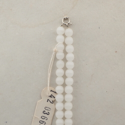 Vintage Czech necklace translucent white pink bicolor glass beads