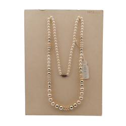 Vintage Czech necklace pearl silver glass beads