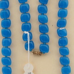Vintage Czech necklace blue chalcedony opaline glass beads 
