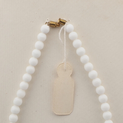 Vintage Czech necklace white blue round rondelle glass beads