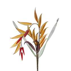 Czech lampwork glass bead Bird of Paradise flower stem ornament