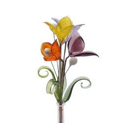 Czech lampwork glass bead mini flower bouquet vase ornament