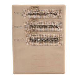 Vintage Czech rhinestone 3 strass lace set glass  trims dress millinery dolls sample card 