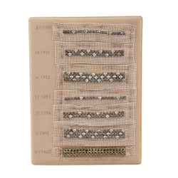Vintage Czech rhinestone strass lace set glass 7 trims dress millinery dolls sample card
