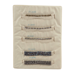 Vintage Czech rhinestone strass lace set glass trims dress millinery dolls sample card 