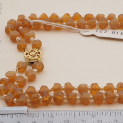 Vintage Czech 2 strand necklace topaz opaline pearl glass beads