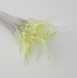 Czech lampwork uranium glass spear flower design part headpin bead (1 bead)