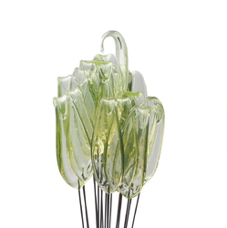 Czech lampwork uranium glass flower petal leaf headpin bead (1 bead)