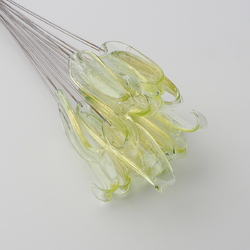 Czech lampwork uranium glass flower petal leaf headpin bead (1 bead)