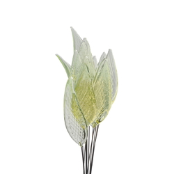 Czech lampwork uranium glass flower leaf headpin bead (1 bead)