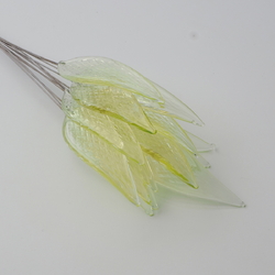 Czech lampwork uranium glass flower leaf headpin bead (1 bead)
