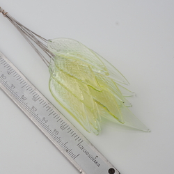 Czech lampwork uranium glass flower leaf headpin bead (1 bead)