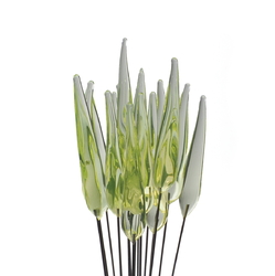 Czech lampwork uranium glass spear flower part headpin bead (1 bead)