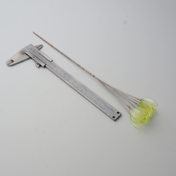 Czech lampwork uranium glass flower leaf design headpin bead (1 bead)