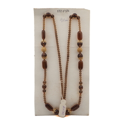 Vintage Czech necklace element glasses holder topaz glass beads