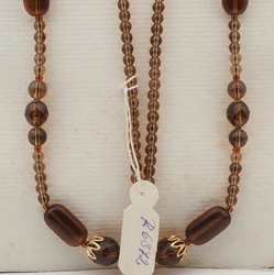Vintage Czech necklace element glasses holder topaz glass beads